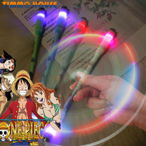 [Timmo House](สีสุ่ม) 5PCS Anime Theme Turn Pen Dazzling Fluorescent Rotating Pen Write Luminous Pen