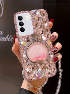 Vivo S16 S18 S17t S15 pro Full Diamond Luxury Shockproof Phone Case Womens New Style Sandflow 9 Ring Soft TPU Protective Cover