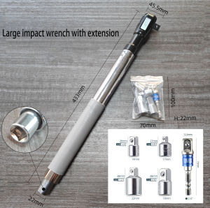 Rafford Offset Wrench:Comes with a 1/2-inch adapter + 4 converters durable and impact/ratchet compatible fits in tight spaces