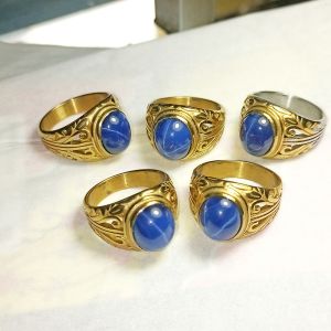 Cincin Batu Blue safir Star Natural