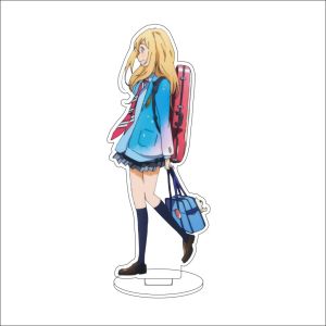 Bandai | 16CM Anime Acrylic Hình Đứng Arima Kosei Miyazono Kaori Sawabe Tsubaki Đồ Trang Trí Cho Lời Nói Dối Của Bạn Vào Tháng 4 Cosplay Quà Tặng Giáng Sinh