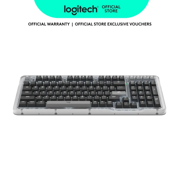 Logitech Alto Keys K98M Wireless Mechanical Keyboard, customizable keyboard with vibration absorbing gasket, backlit keys, Bluetooth, USB-C Charging, for PC,