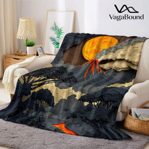 Ấm Áp Mềm Mại Cắt Giấy Hình Núi Lửa Chăn Flannel Phong Cách Hiện Đại Halloween Giáng Sinh Trang Trí Ghế Sofa Mùa Gì Cũng Được Sử Dụng Ấm Cúng Quà Tặng 100% Polyester