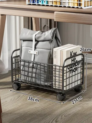 Movable Book and Bag Storage Rack