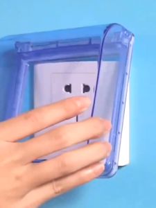 OJIO Kotak Cover Tutup StopKontak Waterproof Biru - Box Tutup Colokan Listrik Anti Air