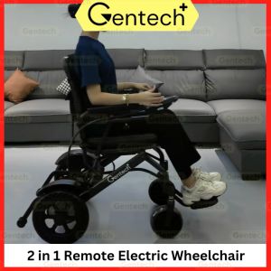 Gentech Upgrade Power Motor Electric Wheelchair Automatic Wheelchair Kerusi Roda Elektrik Ringan Travel