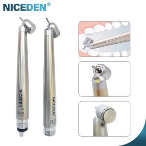 NICEDEN Dental 45 Degree LED Rear Exhaust High Speed Hand-piece with Generator 2Hole 4Holes Single Water Spray Surgical Hand-piece