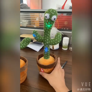 Electric Cactus Toy 120 Songs Dancing Toy USB Rechargeable Recording Learning To Speak Singing Birthday Christmas Gift