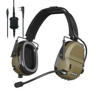 Retevis EH080K Electronic Hearing Protection and Noise-Canceling Headset Features 22 dB NRR Intelligent Noise Cancellation IP65 Protection Rating Compatibility with Walkie-Talkies and Smart DevicesSuitable for Coordinated Team Outdoor Operations