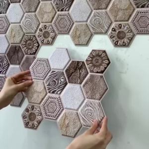 10Pcs/20 Pcs 3D Faux Brick Peel and Stick Wall Tiles - Self-adhesive Brick PVC Wall Panels Pastoral Style for Farmhouse Walls
