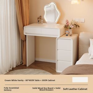 ZHUOHE | Compact Bedroom Dressing Table Space-saving Storage Nightstand Integrated