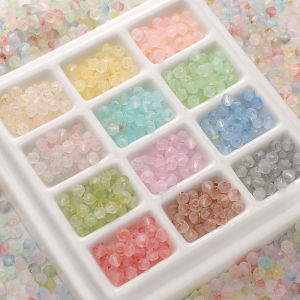 140/280ชิ้น4มม. สีทองจุดสีสันสดใสลูกปัด Bicone สำหรับเครื่องประดับสร้อยข้อมือทำ DIY เครื่องประดับพวงกุญแจอุปกรณ์งานฝีมือ