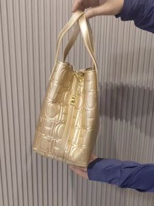 CH | CH Classic Fashionable Bucket Handbag Light Luxury Design New 2026 Large Capacity Tote Bag Letter PU Leather Bucket Bag