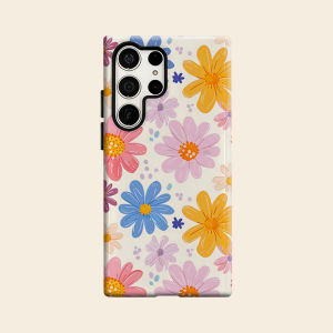 BILIBILI | Colorful Cartoon Daisy Luxury Fashion Full Lens Protective Case for Samsung Galaxy S26 S25 S24 A56 A36 Plus Ultra