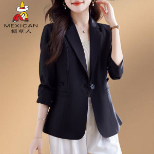 Áo Khoác Vest Nữ Thời Trang Thường Ngày Mùa Xuân Thu Mới Áo Khoác Ngoài Phong Cách Mẹ Thanh Lịch Chất Liệu Polyester Cài Nút Dài Tay