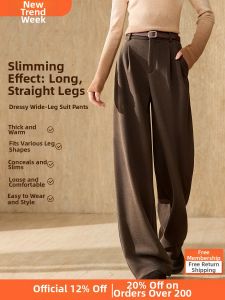 MOHANYIMEI | Elastic TR Pants with Layered Pleat Design