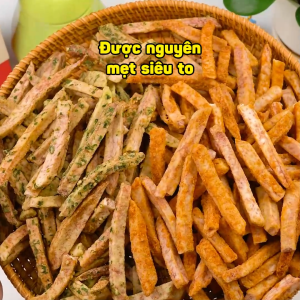 Khoai môn lắc vị thăng hoa (Vị Hành Thơm Nức & Vị Trứng Cua Béo Ngậy & Vị Cay Tê) - Túi 250g - Bimbim Snack Ăn Vặt Khoai Môn Sấy Giòn Ăn Là Ghiền - Bếp Chè Thái