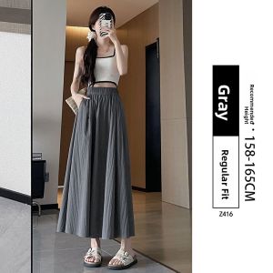 YAYANGREN | Black Pleated A-Line Long Skirt