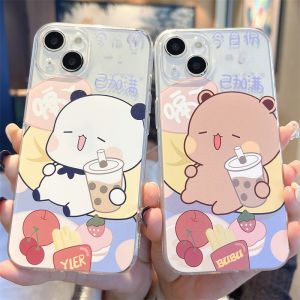 Cute Cartoon Silicone Phone Case for  15Promax 14 13Mini Couple 12 11 Men Women 7/6 Full Cover Soft Shell Transparent