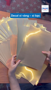 Decal Metallize Gold Silver - Decal xi vàng xi bạc khổ A4 dùng cho máy in phun - KHÁNG NƯỚC