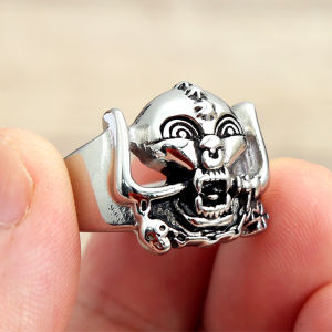 Vintage Ethnic Style Skull Biker Rings Mens Stainless Steel Rock Punk Gothic Skull Ring Fashion Party Jewelry Gifts Dropshipping
