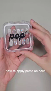 Pop Nails Premium Press On Nails Pink Elegant Nails Fake Reusable Fashion Artificial Nail Art