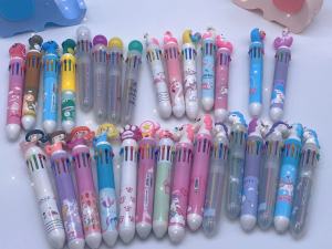 Multifunction 10in1 Ballpoint Pen Creative Writing Colorful Multi Ball Point Pens For Office & School Stationery