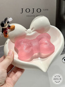 Luxury Ceramic Soap Dish JOJOS L PD-Line Heart Shaped Drainage Soap Holder No Water Accumulation Nordic Style Pure Color