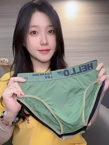 Hello Mens underwear solid color trend breathable mens briefs Free Size