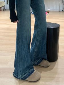 High Waist Wide Leg Micro Flared Jeans Womens Loose Fit Bootcut Denim Pants Long Length Bell Bottoms Straight Leg Trousers