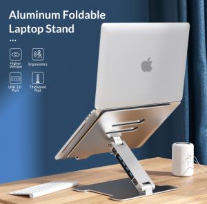 ORICO Giá Đỡ 4 Cổng USB3.0 Laptop Xoay Lật Giá Đỡ Máy Tính Xách Tay Bằng Nhôm Máy Tính Để Bàn Cây Làm Mát Máy Tính Xách Tay Cho MacBook Dell