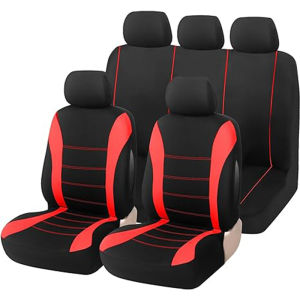 Car Seat Cover Full Sets Washable and Breathable Premium Cloth Automotive Seat Protectors Airbag Compatible Universal Fit Accessories Auto for Most Cars Trucks Sedan Van SUVs