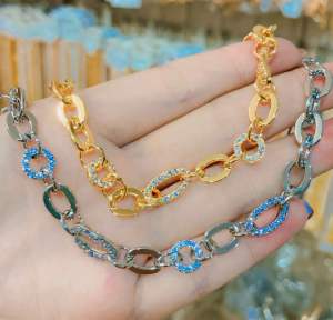 GELANG EMAS TITANIUM FENIA BULAT PERMATA GELANG TITANIUM DEWASA ANTI LUNTUR
