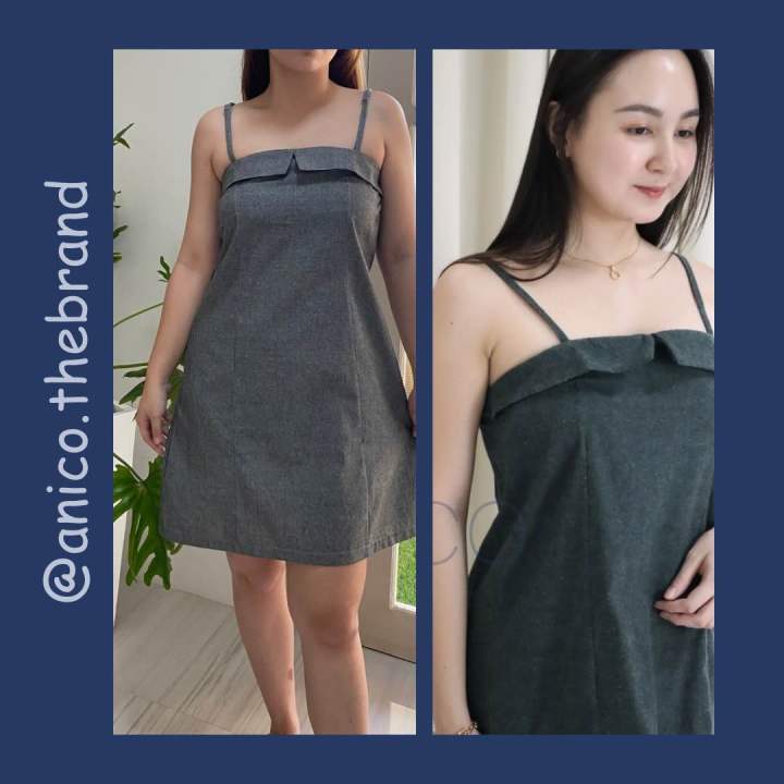 lazada denim dress Wave of Dreams - Long-Sleeve Denim Midi Sheath Dress