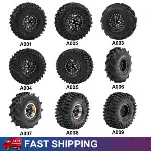 ONEVAN | 4Pcs 1.0" Brass RC Crawler Wheels and Tires Set for 1/18 1/24 TRX4M Axial SCX24 AX24 FCX24 FMS Ascent-18 Upgrade Parts