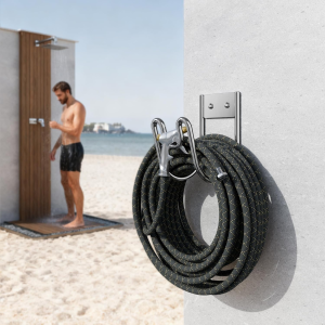 Garden Hose Holder Wall Mount - SS304 Stainless Steel Water Hose Hanger Heavy Duty Rack for Extension Cords Vacuum Hose Outside