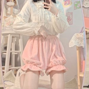 กางเกงโยคะขนแกะฤดูใบไม้ร่วง/ฤดูหนาวสำหรับผู้หญิง กางเกงยีนส์ทรงหลวมสั้น เอวสูง ทรงหลวม สไตล์ลำลอง ใส่ไปทำงานได้