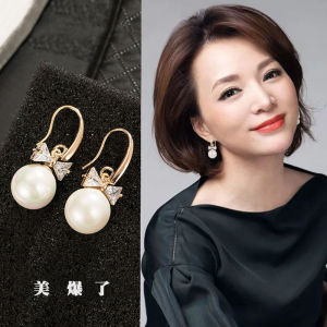 Pure Silver Pearl Earrings Womens Fashion Jewelry Elegant Simple Design Dangle Earrings Korean Style Fresh out New Model