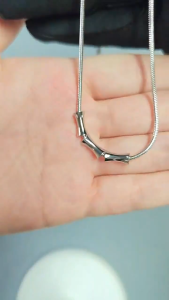 Dây Chuyền Titan Cây Tre Ba Đốt May Mắn Tòn Ten Cá Tính Cao Cấp Không Gỉ DC3DOTTRE28