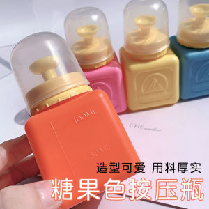 Manicure Implement Pump Bottle Net Red Horse Caron Candy Color Thick Cute Cleaning Liquid Toner Subpackaging Air Pressure Bottle