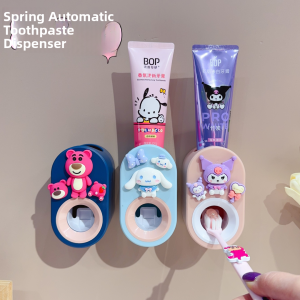 Creative Cartoon Wall-Mounted Toothpaste Squeezer Cute Bathroom Home Use Toothbrush Storage Tool No-Drilling Required