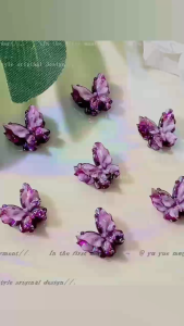 DIY Phụ kiện hình bướm acrylic nhiều màu sắc 12.7*11.5mm không lỗ phụ kiện trang sức mặt dây chuyền bán sỉ