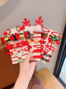 Christmas Kids Hairpin Hair Rope Set Holiday Dress Up Clips Headdress  圣诞节儿童发夹发绳套装发饰小女孩节日装扮宝宝可爱卡通发卡头饰 M113