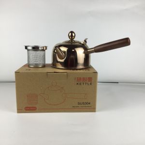 2020 New 304 Stainless Steel Tea Pot for Electric Ceramic Stove Side Handle Tea Set for Home Use Induction Cooker Tea Brewing