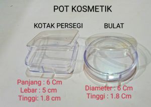 Wadah Pot Tempat Mika Bulu Mata Serba Guna Bulat / Persegi Tebal UTK KRYOLAN POTONGAN