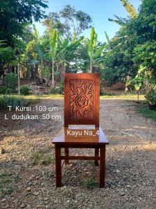 Kursi Makan Kayu Jati Motif Mawar