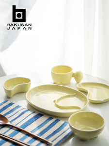สีขาว Mountain Ceramics Buzo Wave Underglaze Pipi Series ถ้วยเซรามิค ชามอาหารเสริม จานแบ่งส่วนสำหรับเด็ก