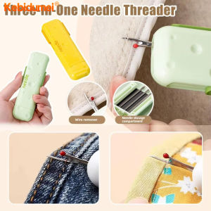 Kebidumei ที่ร้อยเข็ม3 In1อเนกประสงค์ที่ร้อยเข็มเครื่องมือสองหัวตัวกำจัดด้ายยืดได้สำหรับงานปักตะเข็บ