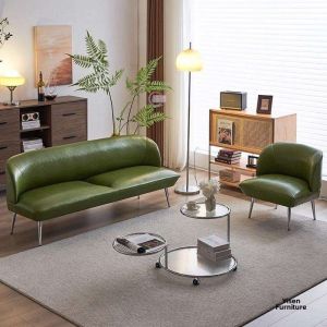 MOLORE | Small Apartment Vintage Green Double Sofa