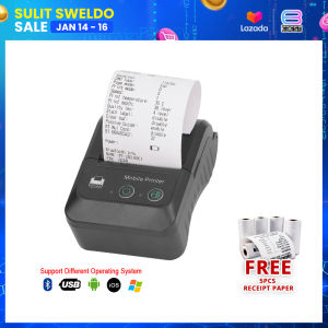 Officom PT280 57mm Thermal Receipt Printer  Portable Label Sticker Printer USB/Bluetooth with Gift 5 Rolls Receipt Paper